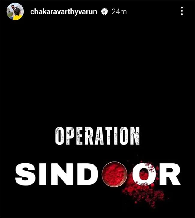Varun Chakravarthy Operation Sindoor